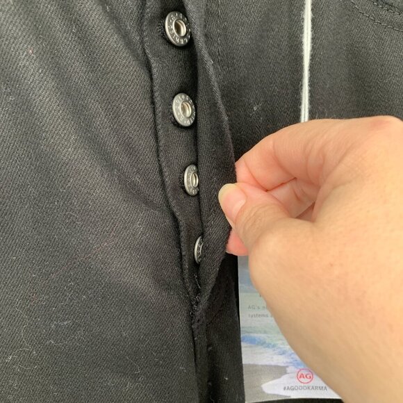 AG Adriano Goldschmied Alexxis jeans slim straight black denim distressed new 31 - Picture 6 of 9